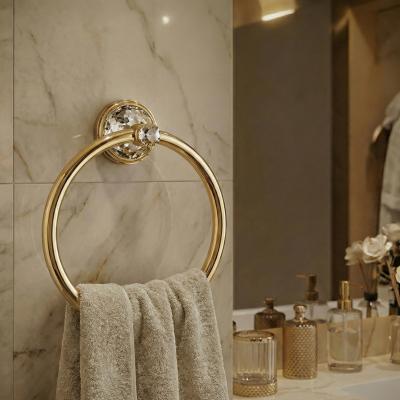Кольцо для полотенец золото с кристаллами Swarovski BRAVAT D7286G-SW