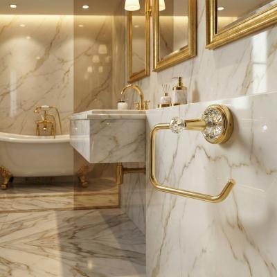 Держатель туалетной бумаги золотой с кристаллами SWAROVSKI BRAVAT D7285G-SW