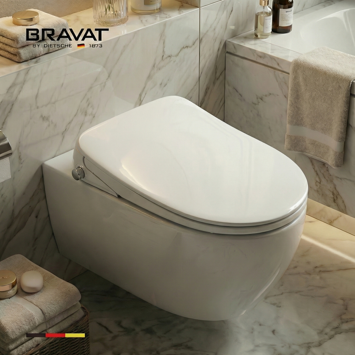 Умная крышка для унитаза с биде цвет белый BRAVAT CZ9909W-SW