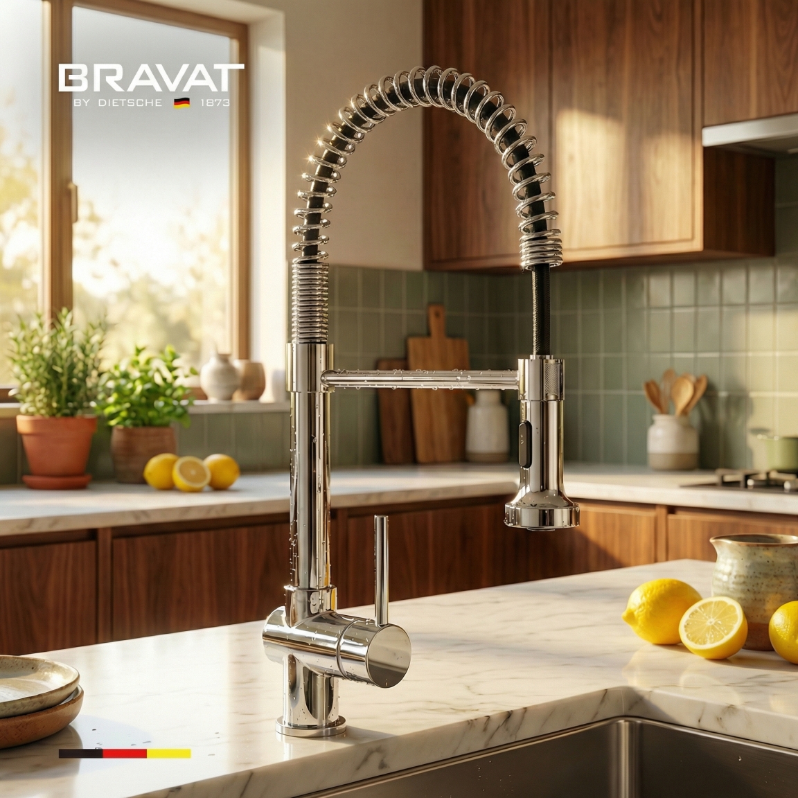 Смеситель для кухни с гибким изливом цвет хром BRAVAT F7801932CP-SW