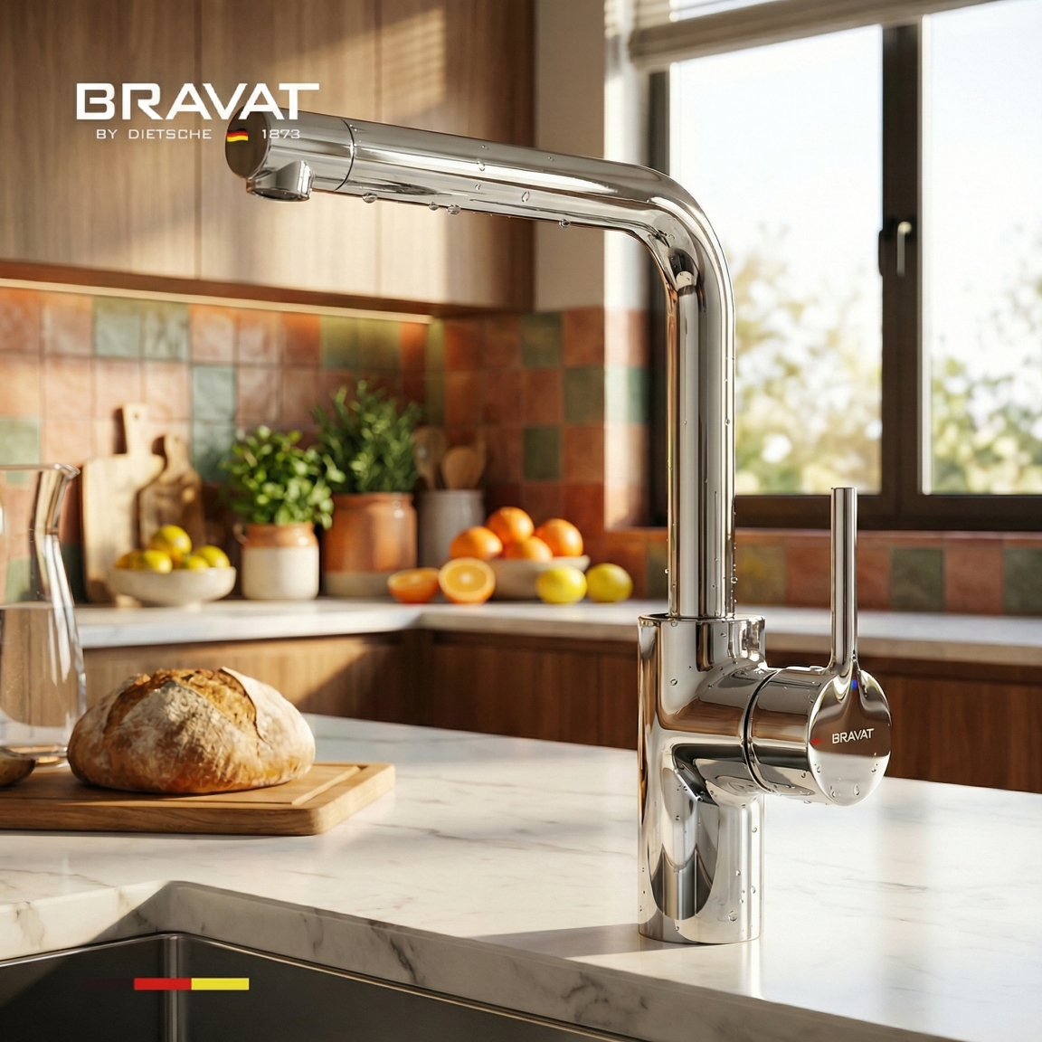 Смеситель для кухни цвет хром BRAVAT F7172217CP-SW