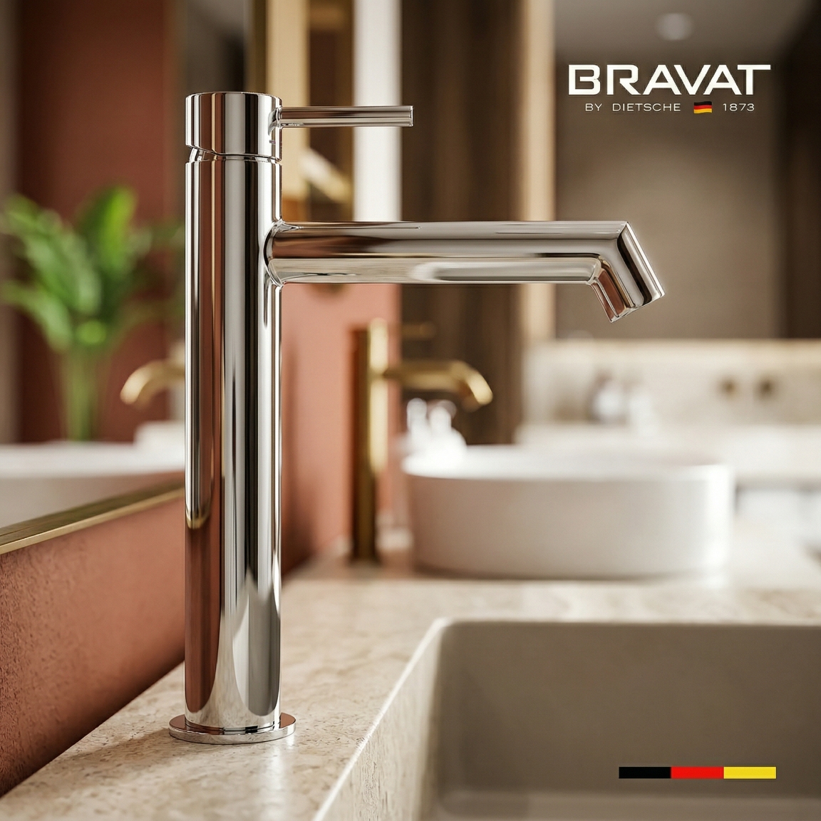 Смеситель для раковины цвет хром с высоким изливом BRAVAT F1788919CP-A-SW