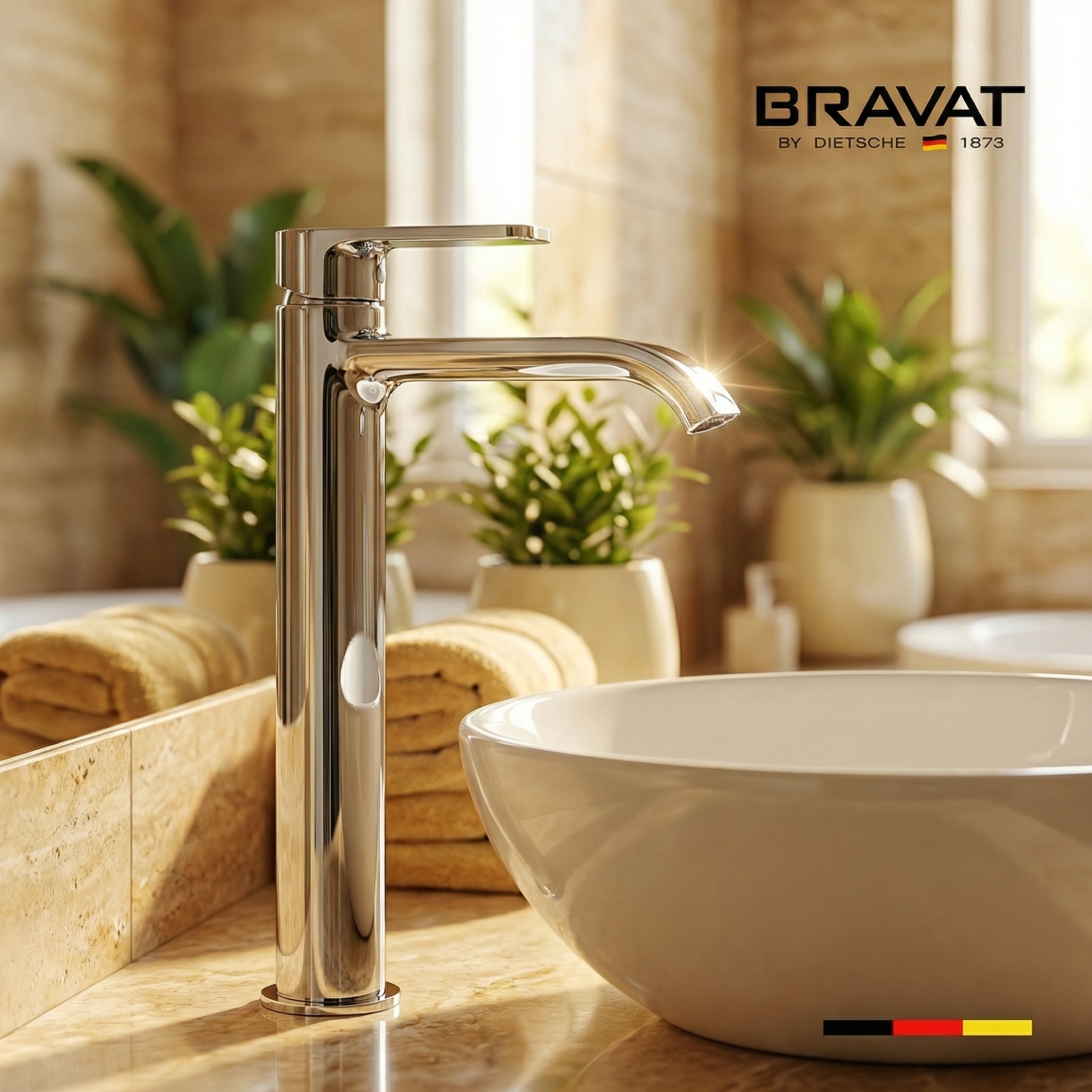 Смеситель для раковины цвет хром с высоким изливом BRAVAT F1795926CP-A-SW