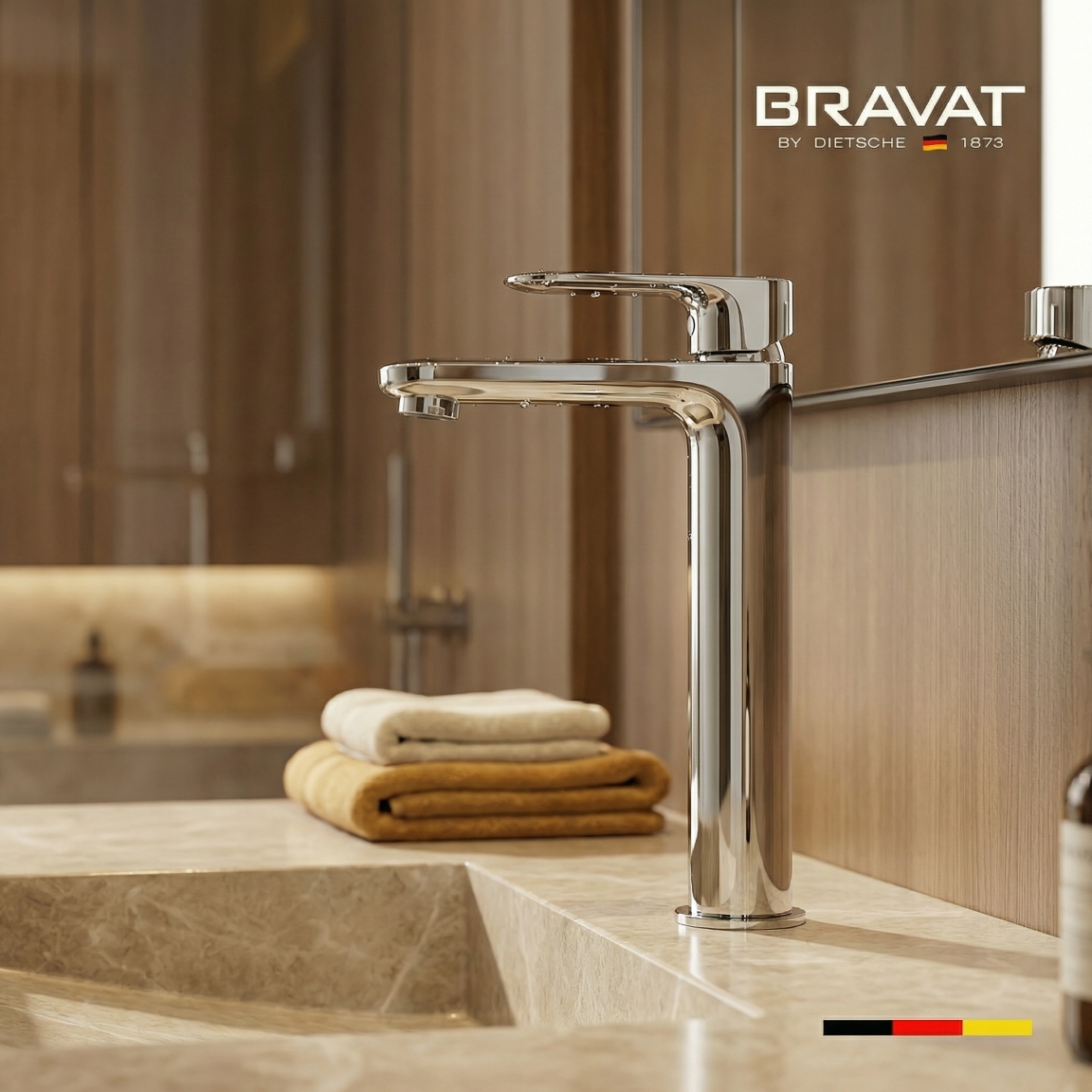 Смеситель для раковины цвет хром с высоким изливом BRAVAT F1796927CP-A-SW